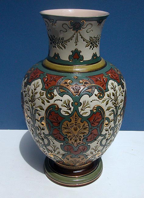 German Mettlach Vase Villeroy and Boch circa 1900