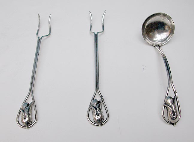   Sterling Petersen 3 Serving Pieces By Carl Poul Petersen   Montreal