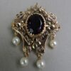 victorian gold brooch with pears and amethyst