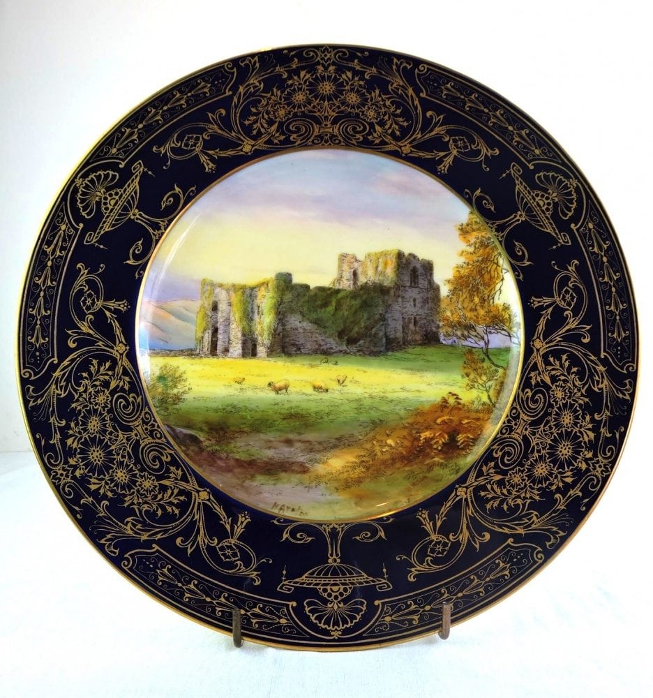 Royal Worcester Cabinet Plate - Artist Signed Harry Ayrton c1930 -