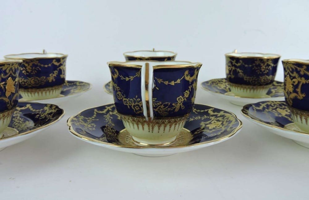 Set of 8 Cups & Saucers By George Jones & Sons, England - Crescent China