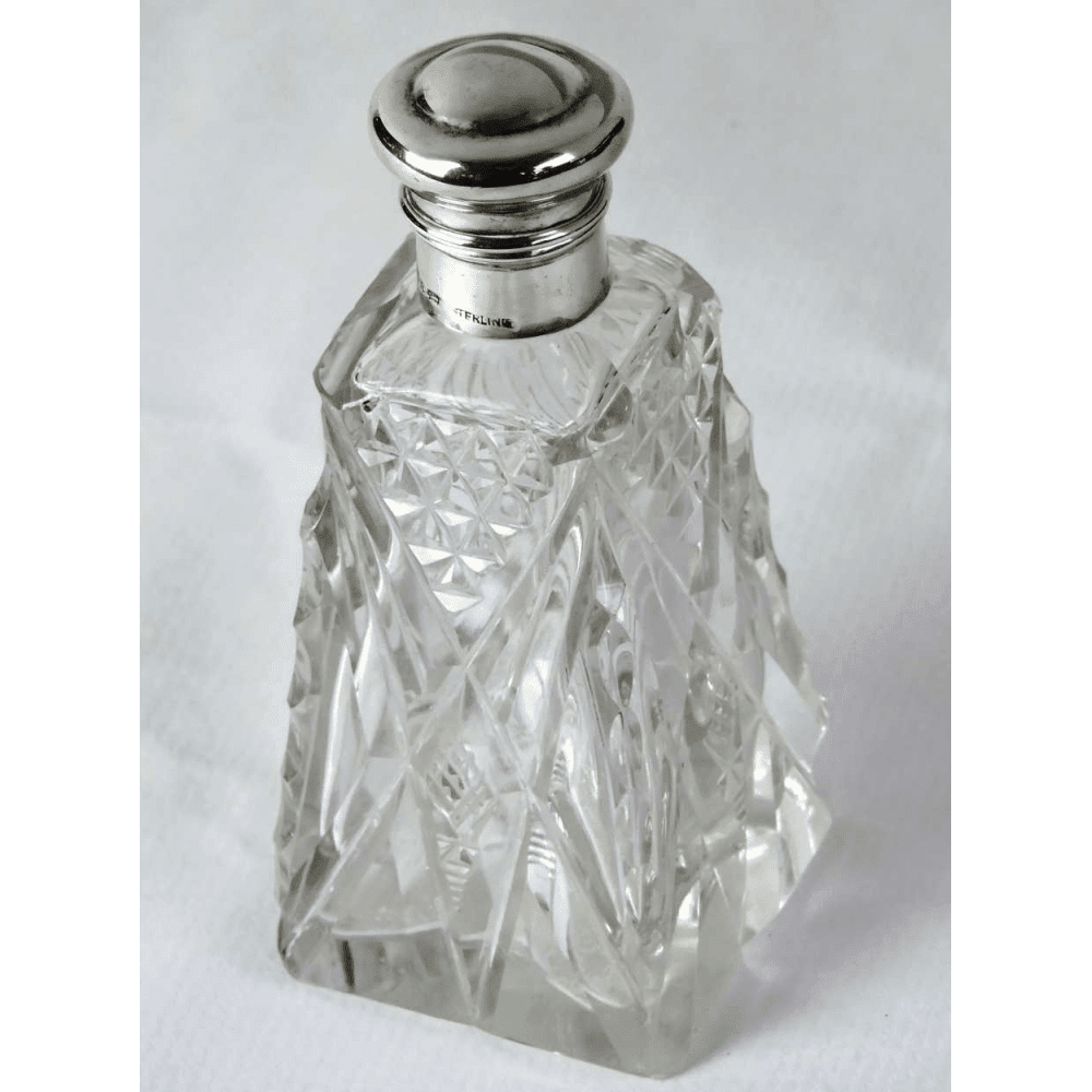 Download Clear Crystal And Cut Glass Perfume Bottle With Sterling ...