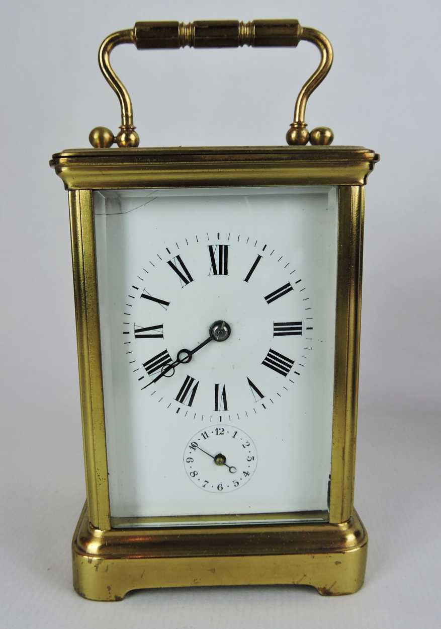Brass French Carriage Clock with Chime & Alarm in Original Travel Case ...