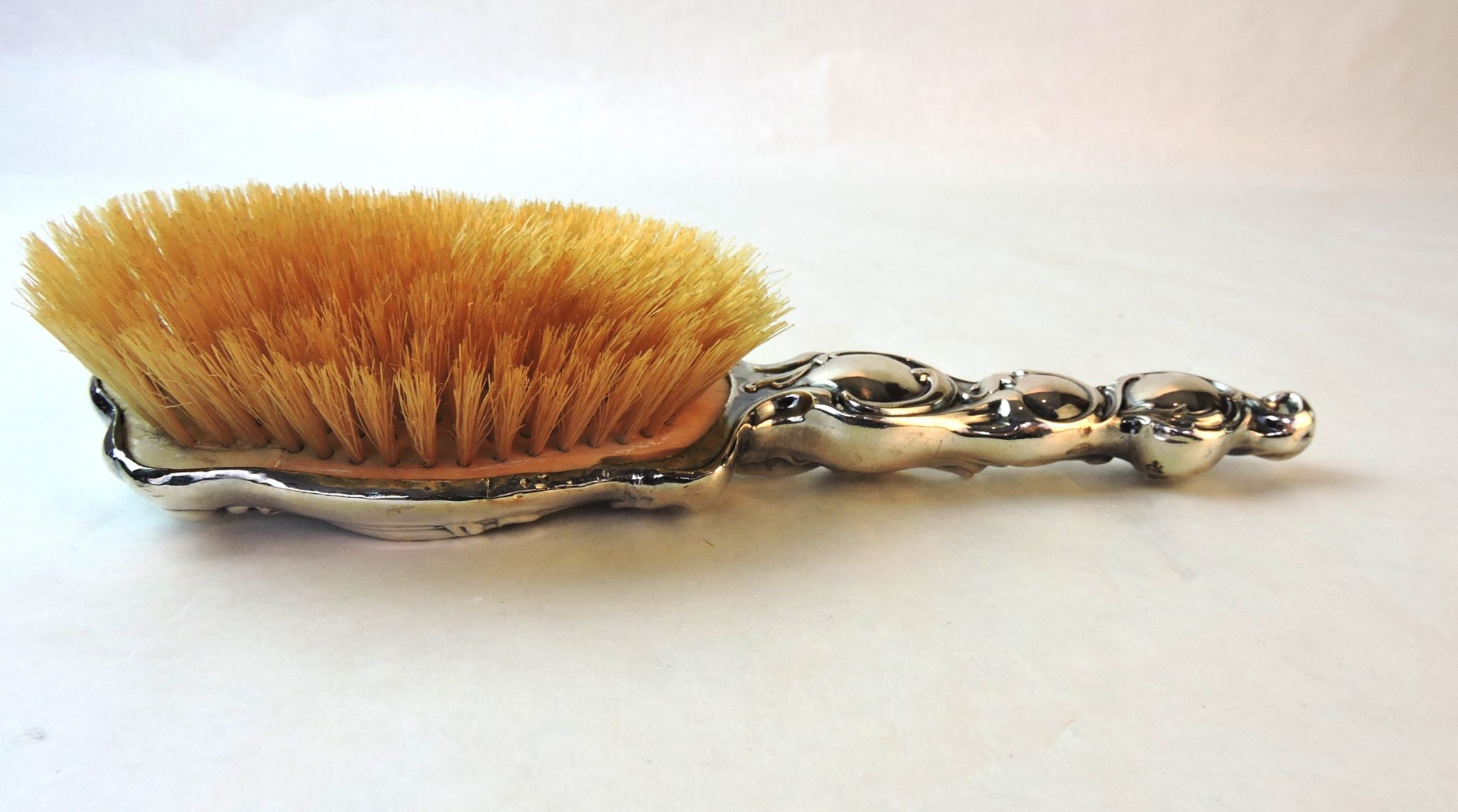 Silver Plated Art Nouveau Hair Brush, C. 1890 - With Cherub Decoration ...