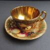 scalloped Fruit cup and saucer by Aynsley - signed D Jones