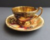 Aynsley china Orchard cup and saucer gold interior
