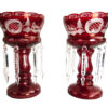 pair victorian cut lustres with crystal prisms