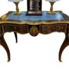 French Boulle style 19th Century Writing table with gilt bronze doré mounts and brass inlay