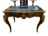 French Boulle style 19th Century Writing table with gilt bronze doré mounts and brass inlay