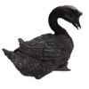 Pair of large bronze sculptures - black swans