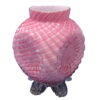 quilted pink cased glass vase antique