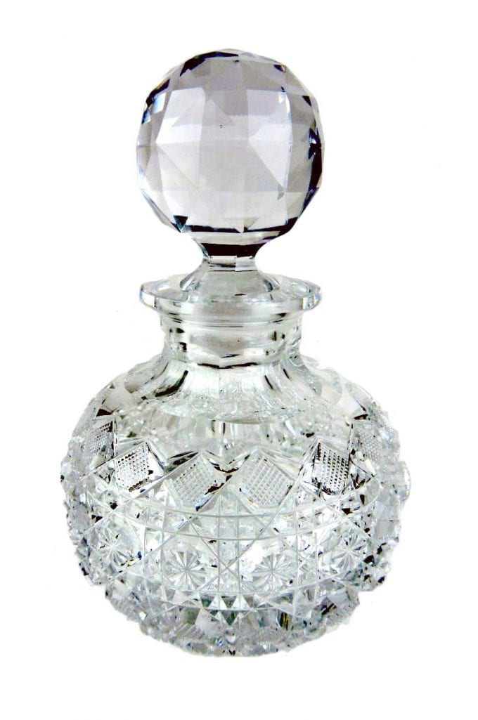 Brilliant Canadian Cut Clear Crystal Perfume Bottle signed Dingwall (GundyClapperton