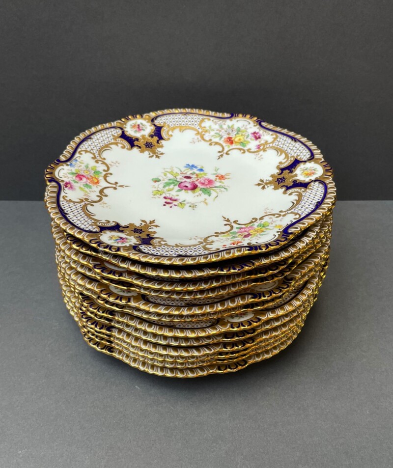 coalport scalloped floral plates