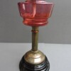 cranberry glass banquet oil lamp
