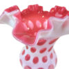 thumbprint pattern cased white and cranberry vase