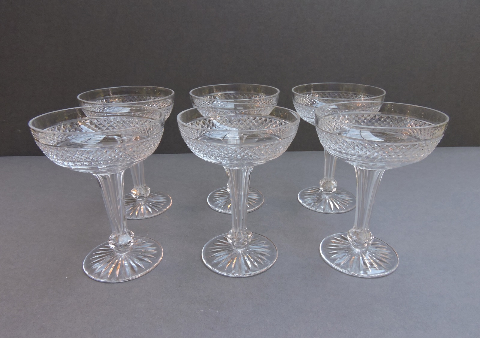 art deco crystal champagne coups