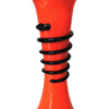 Czech glass orange and black vase