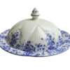 Dainty blue shelley pattern covered muffin dish serving piece