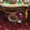 french marble top console table with gilt bronze mounts