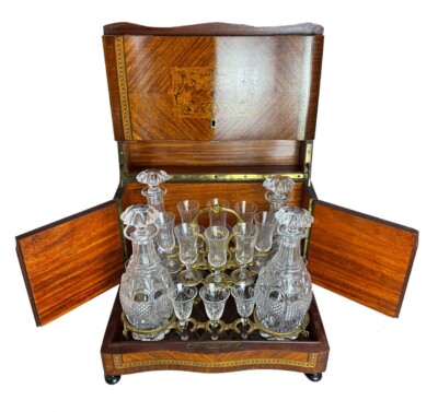 french boxed liqueur set 19th century