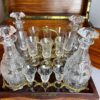 french crystal boxed liqueur set 19th century
