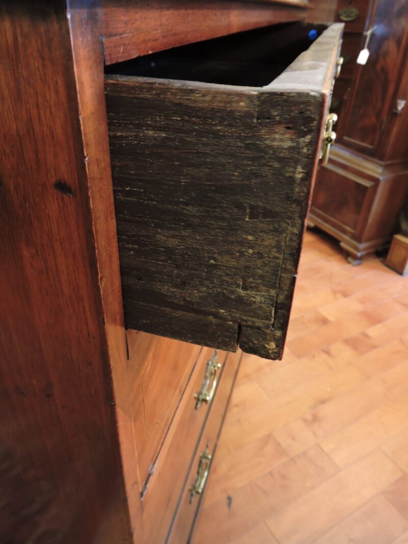 close up of drawer construction georgian period chest