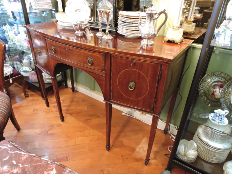 george III sideboard with spade foot and satinwood inlay