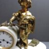 Miroy Frères gilt bronze & marble Putti clock