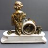 Miroy Frères gilt bronze & marble Putti clock