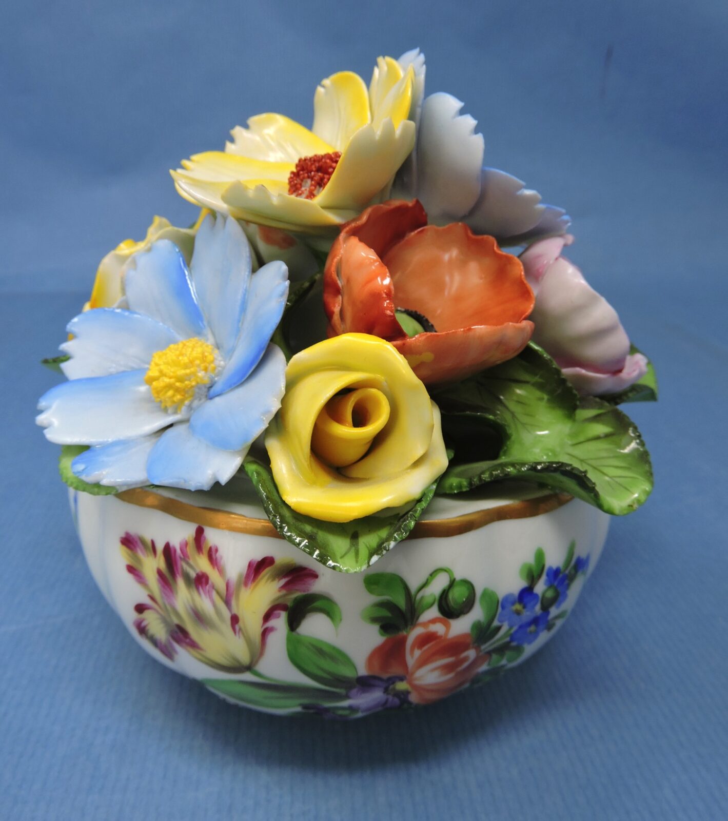 Hand-Painted Herend Hungary Porcelain Bowl Filled with a Colourful ...