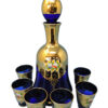 italian cobalt blue & gold liqueur set