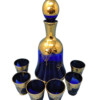 italian liqueur cobalt blue glass set