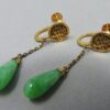 chinese jade and 14 karat gold earrings