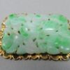 chinese jade and 14 karat gold pendant / brooch
