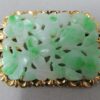 chinese jade and 14 karat gold pendant / brooch