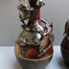 meiji period bronze japanese dragon vases - Masayoshi
