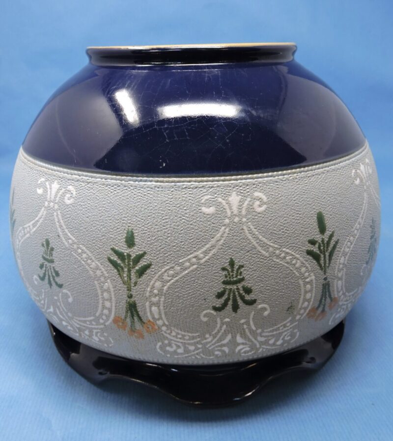 Langley Ware English Leadless Glazed Pottery and Enamelled Jardiniere