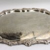 large silver plated two handled tea set tray