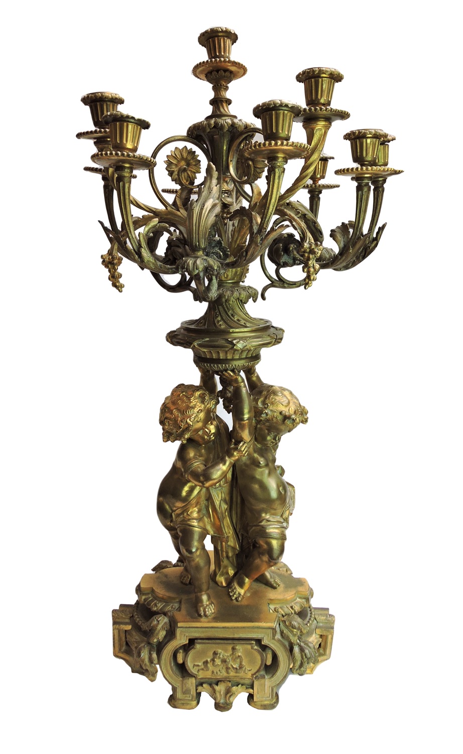french huge gilt bronze cherub candelabra louis xv