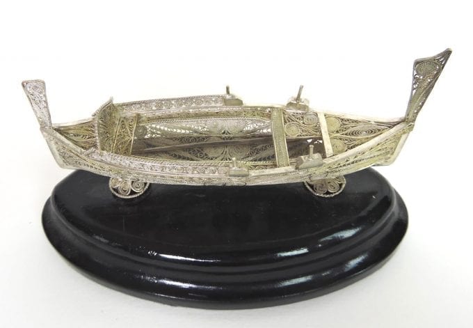 Sterling silver fishing boat asian