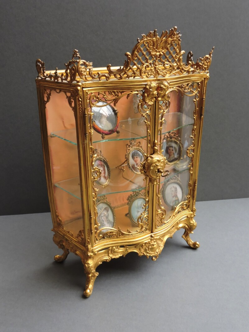 antique Miniature French curio cabinet