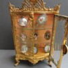 miniature French rococo gilt metal cabinet