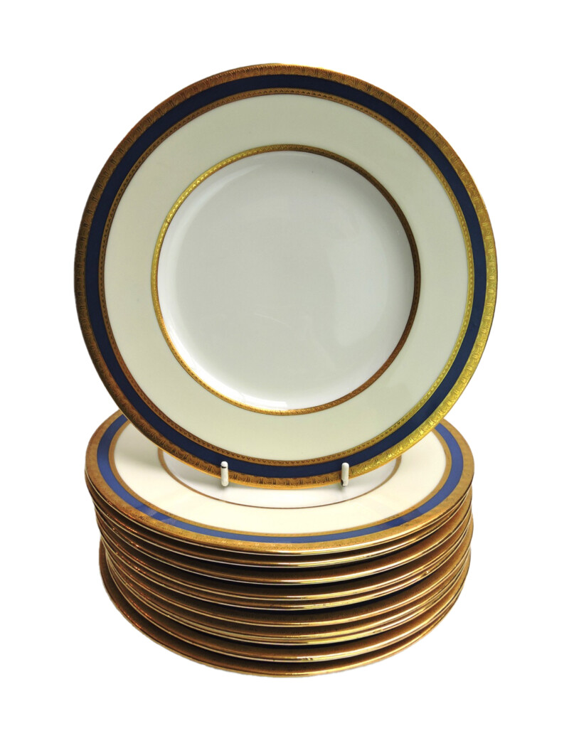 set of 10 minton bone china dinner plates
