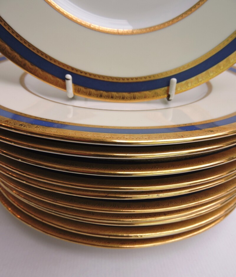 stack of Minton dinner plates