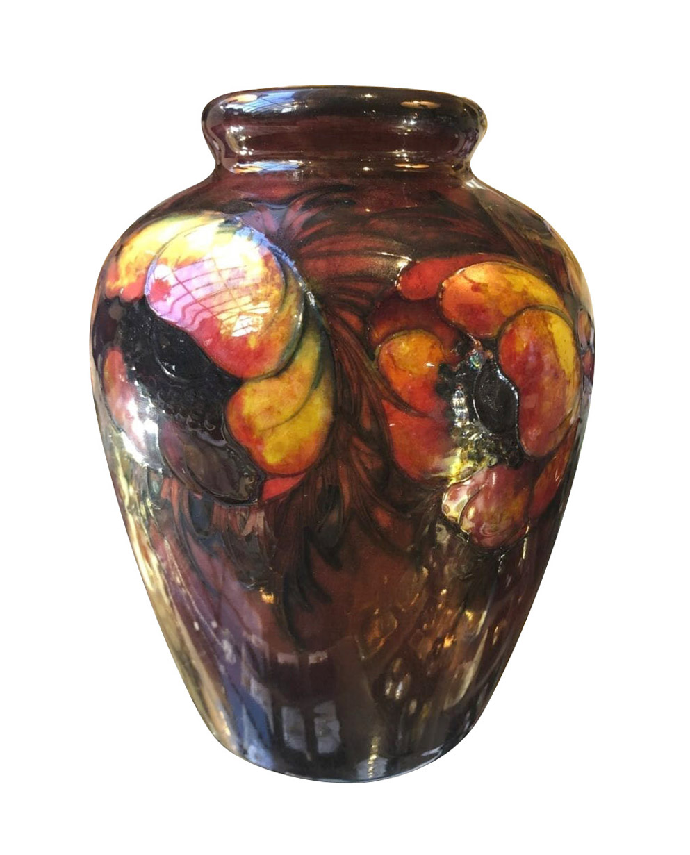 flambe moorcroft pottery vase circa 1930's