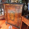 English pier cabinet with marquetry inlay and burr walnut