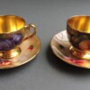 royal worcester artist Richard Budd - fruit cups and saucers
