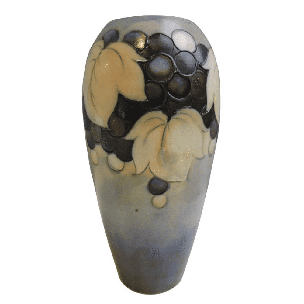 RARE Moorcroft Grape & Leaf Salt Glazed Vase by William Moorcroft Made