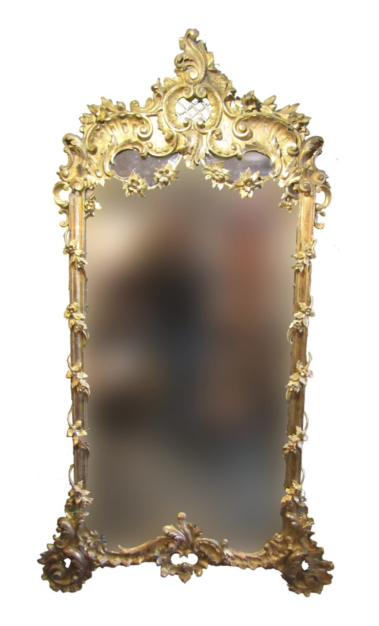 Large 19th Century Italian Gilt Wood Rococo Style Mirror - 75