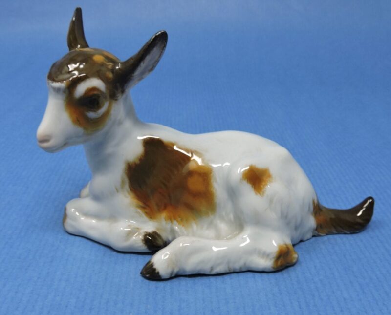 Sweet Rosenthal Germany Porcelain Figurine of a Resting Goat